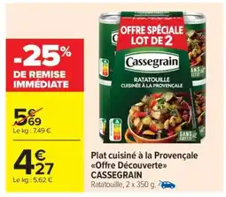 Carrefour Market Plat cuisiné à la Provençale Offre Découverte CASSEGRAIN offre