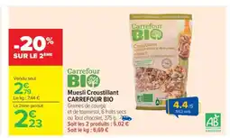 Carrefour Market Muesli croustillant CARREFOUR BIO offre