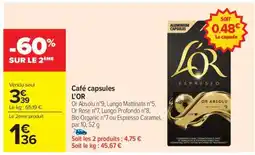 Carrefour Market Café capsules L'OR offre