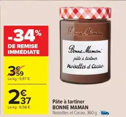 Carrefour Market Pâte à tartiner Bonne Maman offre