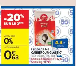Carrefour Market Farine de Blé Carrefour Classic offre