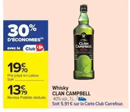 Carrefour Market Whisky Clan Campbell offre