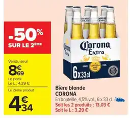 Carrefour Market BIÈRE BLONDE “CORONA” offre