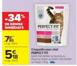 Carrefour Market Croquette pour chat PERFECT FIT offre