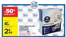 Carrefour Market Litière agglomérante CARREFOUR COMPANINO offre