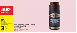 Carrefour Market Soin Hydratant Visage & Barbe KING C. GILLETTE offre