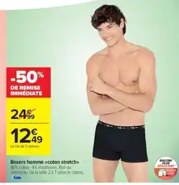 Carrefour Market Boxers homme COTON STRETCH offre