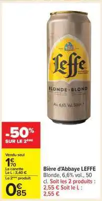 Carrefour Bière d’Abbaye LEFFE offre
