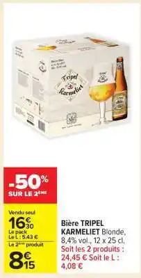 Carrefour Bière Tripel Karmeliet offre