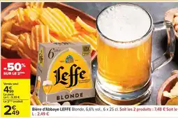 Carrefour Bière d'Abbaye LEFFE Blonde offre