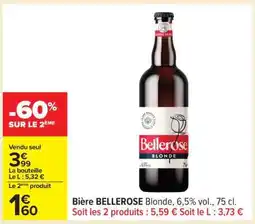 Carrefour Bière BELLEROSE Blonde offre