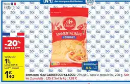 Carrefour EMMENTAL RÂPÉ CARREFOUR CLASSIC offre