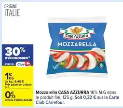 Carrefour Mozzarella Casa Azzurra offre