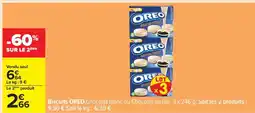 Carrefour Biscuits OREO Chocolat blanc ou Chocolat au lait, 3 x 246 g offre