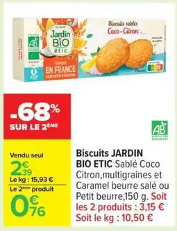 Carrefour Biscuits JARDIN BIO ETIC offre