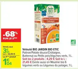 Carrefour Velouté BIO JARDIN BIO ETIC offre