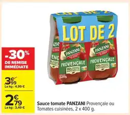 Carrefour SAUCE TOMATE “PANZANI” offre