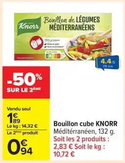 Carrefour Bouillon cube KNORR Méditerranéen, 132 g offre