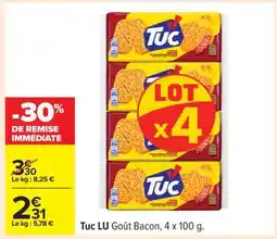 Carrefour Tuc LU Goût Bacon, 4 x 100 g offre