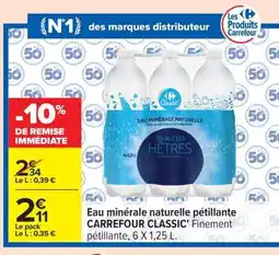 Carrefour Eau minérale naturelle pétillante CARREFOUR CLASSIC’ offre