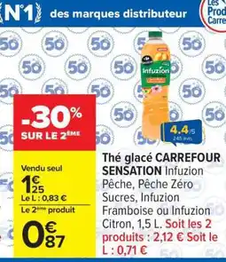 Carrefour Thé glacé CARREFOUR SENSATION Infuzion offre