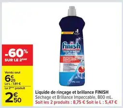 Carrefour Liquide de rinçage et brillance FINISH offre