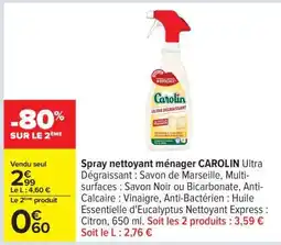 Carrefour Spray nettoyant ménager CAROLIN Ultra Dégraissant offre