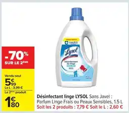 Carrefour Désinfectant linge LYSOL offre