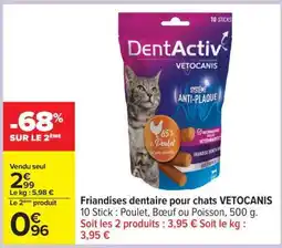 Carrefour Friandises dentaire pour chats VETOCANIS offre