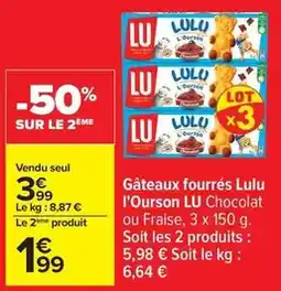 Carrefour Lu - gâteaux fourrés lu offre