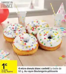 Carrefour Donuts - 4 micro blanc confetti la boite de offre