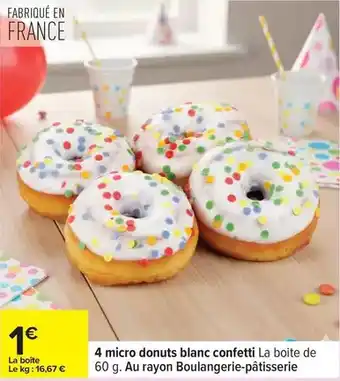 Donuts - 4 micro blanc confetti la boite de