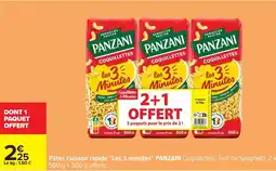 Carrefour Panzani - pâtes cuisson rapide les 3 minutes offre