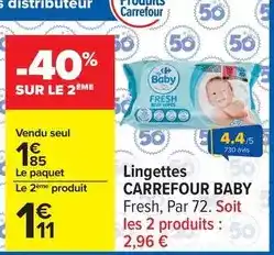 Carrefour Carrefour - lingettes baby offre
