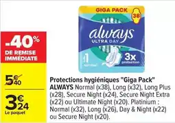 Carrefour Always - protections hygiéniques offre