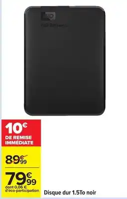 Carrefour Wd - disque dur 1.5to noir offre
