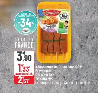4 Brochettes de dindo sans