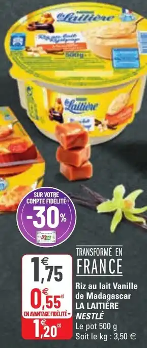 G20 Riz au lait vanille de madagascar offre