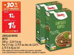 Netto Lentilles vertes netto offre