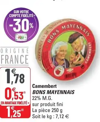 G20 Camembert bons mayennais offre