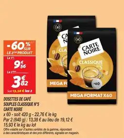 Netto Dosettes de café souples classique n°5 carte noire offre