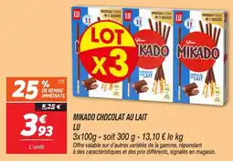 Netto Mikado chocolat au lait lu offre