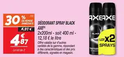 Netto Déodorant spray black axe offre