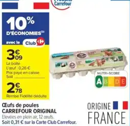 Carrefour Contact Œufs de poules carrefour original offre