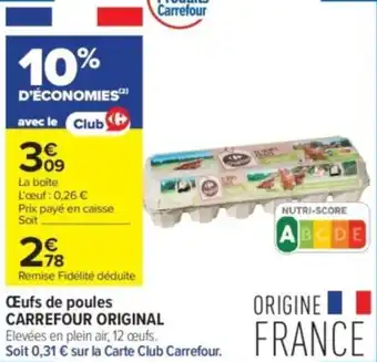 Œufs de poules carrefour original