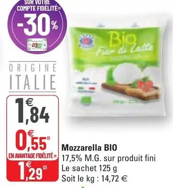 G20 Mozzare;lla bio offre