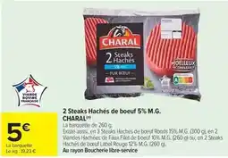 Carrefour Market 2 steaks hachés de boeuf 5% m.g charal offre