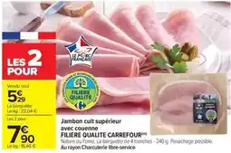 Carrefour Market Carrefour - jambon cuit supérieur avec couenne filiere qualite offre