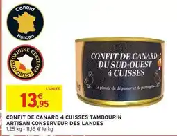 Intermarché Hyper Canard - confit de 4 cuisses tambourin artisan offre