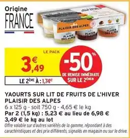 Intermarché Hyper Signal - yaourts sur lit de fruits plaisir des alpes offre